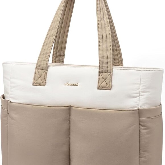 Women Puffer Tote Bag Polyester Large Capacity Travel Work Shoulder - Picture 1 of 9